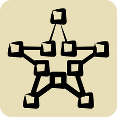 Poster - Icon Draw Star. related to Graphic Design Tools symbol. hand drawn style
