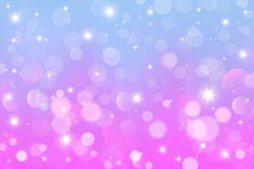 Wall Mural - rainbow unicorn background. pastel glitter pink fantasy galaxy. magic mermaid sky with bokeh. hologr