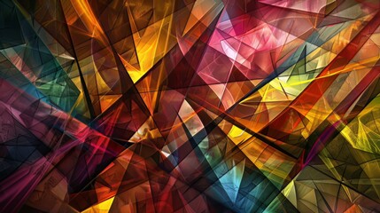 Poster - Digital Harmony Symphony: A digital masterpiece orchestrating a symphony of harmonious colors and geometric shapes, seamlessly blending the boundaries between art and technology.