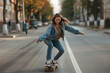 woman with skateboard