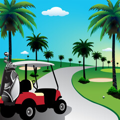 Wall Mural - golf course road