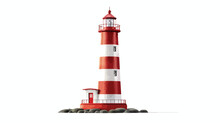 Illustration Red Striped Lighthouse