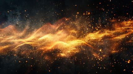 fiery sparks creating a dynamic display against a pitch-black canvas