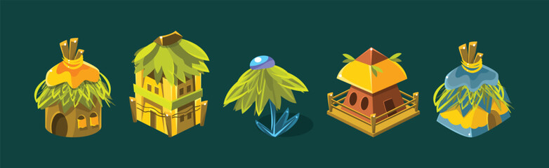 Poster - Tropical Jungle Design Element and Object Vector Set