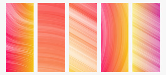 Poster - Set of modern gradient backgrounds with wave line