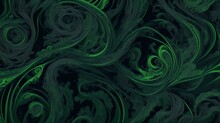 Dive Into The Mesmerizing Swirls Of This Elegant Green Abstract Pattern. Perfect For Adding A Touch Of Modern Sophistication To Any Space