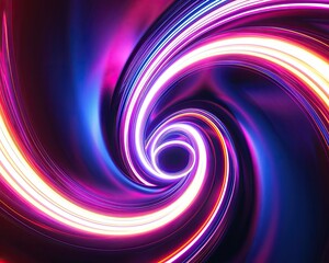 Aufkleber - Abstract neon tech swirls, conveying dynamic digital motion, ideal for vibrant backdrops