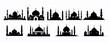 set of mosque silhouettes, with various model variations, for ornament design and other needs. vector illustration