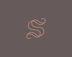 Poster - A letter S ornate logo. Graceful identity sign. Premium monogram. Vector illustration.