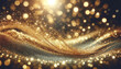 intricate spiral of golden glitter, with a sparkling