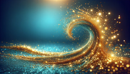 Wall Mural - glitter lights grunge background, gold glitter defocused abstract twinkly lights background.