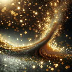 Wall Mural - glitter lights grunge background, gold glitter defocused abstract twinkly lights background.