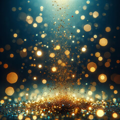 Fototapete - glitter lights grunge background, gold glitter defocused abstract Twinkly Lights Background.