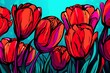 Seamless floral pattern with tulips. Vector illustration. EPS 10