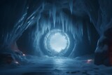 Fototapeta Fototapety do przedpokoju i na korytarz, nowoczesne - Fantasy alien cave. 3D illustration. Mysterious underground tunnel.