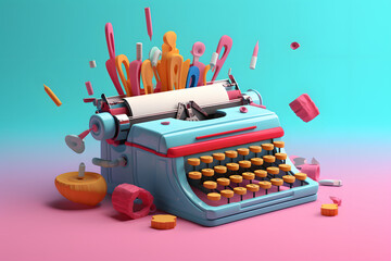 Sticker - 3d rendering element Freelance Writing