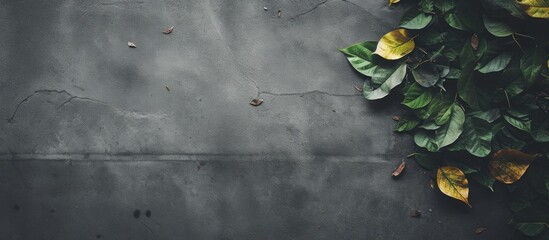 Aufkleber - Vibrant Green Leaves Decorating a Gray Wall in a Modern Interior Setting
