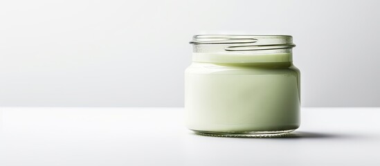 Poster - Lush Green Elixir Encased in a Clear Glass Jar, Ready for Natural Beauty and Wellness Creations