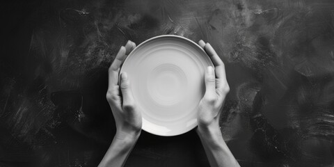 Poster - A person holding a plate, suitable for food and dining concepts