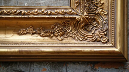 Poster - A gold frame hanging on a wall, suitable for interior design projects