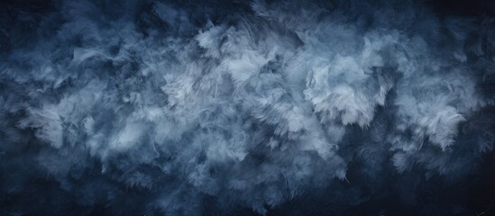 Aufkleber - Ethereal White Feathers Dancing on a Deep Blue Background, a Symbol of Lightness and Grace
