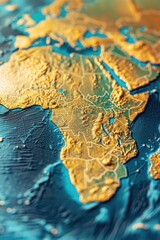 Poster - A detailed close-up of a world map, perfect for educational projects