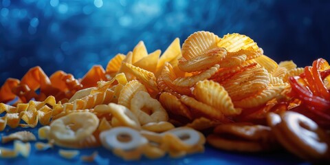 Poster - Various food items arranged on a table, suitable for food and dining concepts