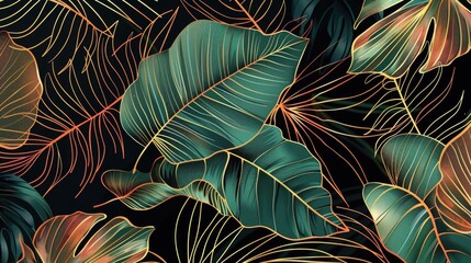 Poster - Detailed view of a cluster of leaves, perfect for nature-themed designs
