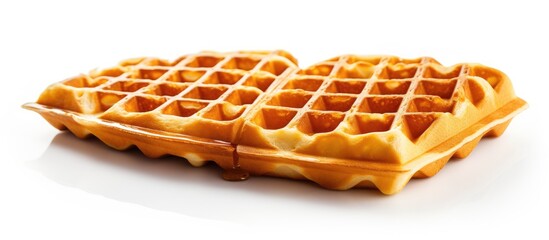 Poster - Delicious Variety of Crispy Golden Waffles Presented on a Clean White Background