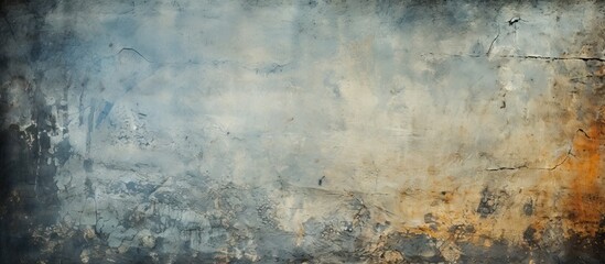 Poster - Vintage Abstract Painting of Textured Blue and Orange Wall