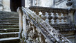 Ornate stone stairway at the historic ChÃ¢teau de Chambord in France