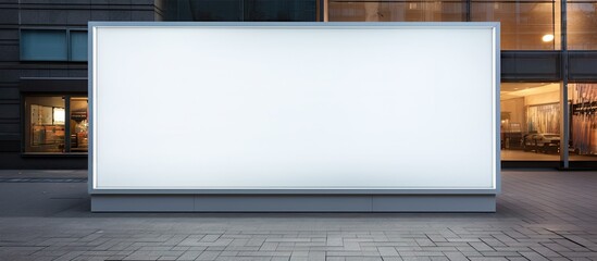 Fototapete - Dynamic Commercial Space: Versatile White Billboard Beckons on the Urban Sidewalk