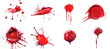 Collection  of red blob paint ink liquid.