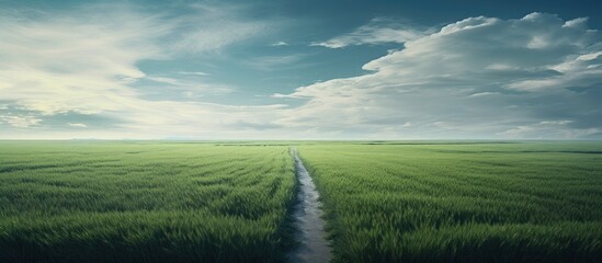 Poster - Vibrant Field of Lush Green Grass Under the Bright Summer Sun