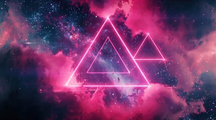 Poster - A triangle shape in a sky filled with clouds. Suitable for various design projects