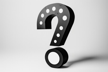 Aufkleber - Black and white photo of a question mark, suitable for various design projects
