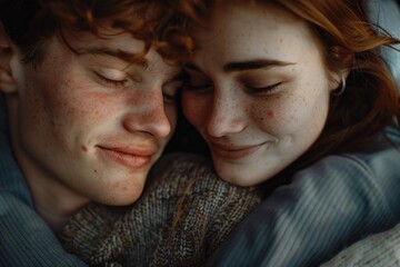 Leinwandbilder - Close up of a person embracing another person, suitable for various concepts and designs