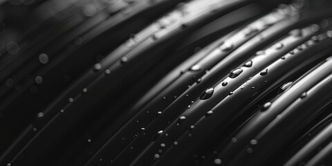 Poster - Close up shot of black and white wires, suitable for technology or industrial concepts