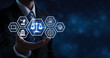AI Law concept.AI ethics. legislation and regulations of AI Act. legal regulations Controlling artificial intelligence technology is a high risk. Virtual lawyer, legal service online.