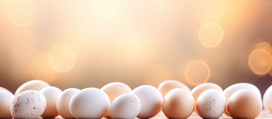 Aufkleber - Variety of Fresh Eggs Arranged Neatly on Wooden Table Ready for Cooking or Easter Decorations