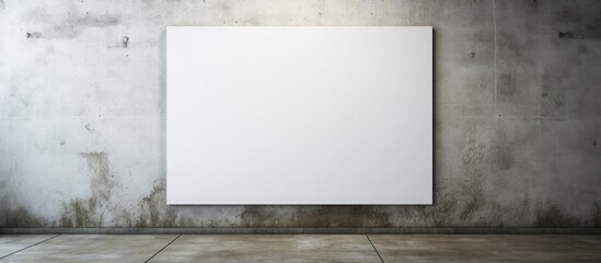 Aufkleber - Artistic Inspiration: Blank Canvas Displayed in Industrial Concrete Room Setting
