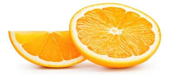 Aufkleber - Vibrant Half Orange Slice on White Background with Detailed Clipping Path