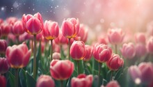 Whisper Tale Tulips Flowers. AI Generated Illustration