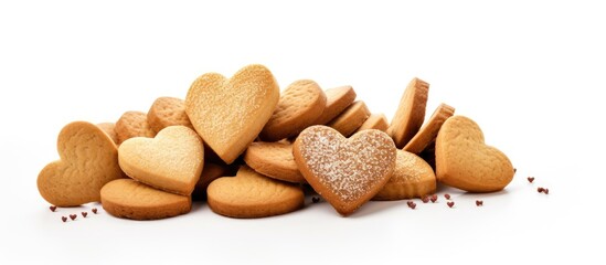 Poster - Scrumptious Heart-Shaped Cookies Coated in Sweet Powdered Sugar for Festive Occasions