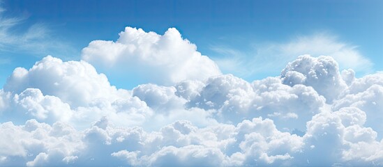 Poster - Celestial Ballet: White Clouds Dance in the Serene Blue Sky, Nature's Enchanting Beauty