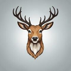 Wall Mural - Logo illustration of a Deer colorful art