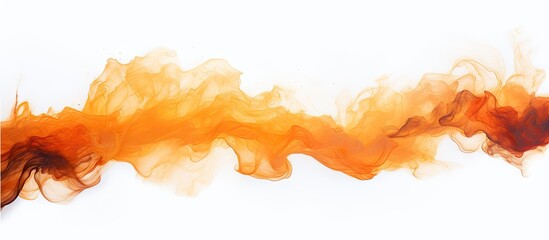 Poster - Vibrant Orange and Red Oil Paint Smudge Creating Abstract Art on White Background
