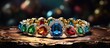 Exquisite Bracelet Adorned with Colorful Diamonds and Precious Gemstones - Luxury Jewelry Design