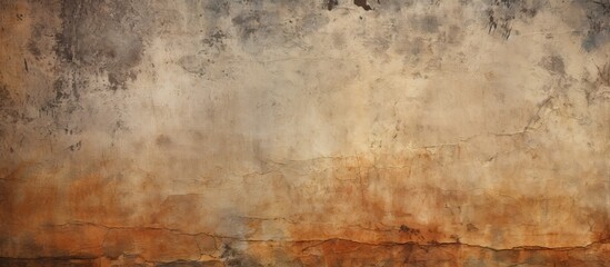 Poster - Weathered Cement Wall Splashed with Rich Brown and Rusty Orange Paint, Textured Grunge Background