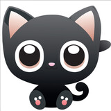 Fototapeta  - black cat, vector illustration kawaii